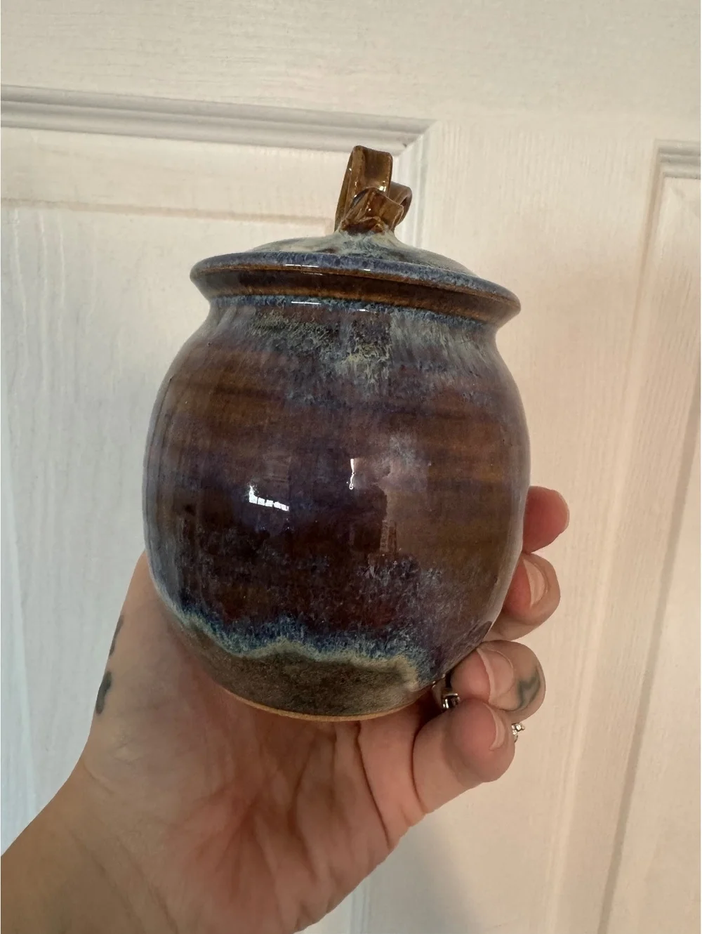 Handcrafted Ceramic Creamer and Sugar Jar Set with Lid